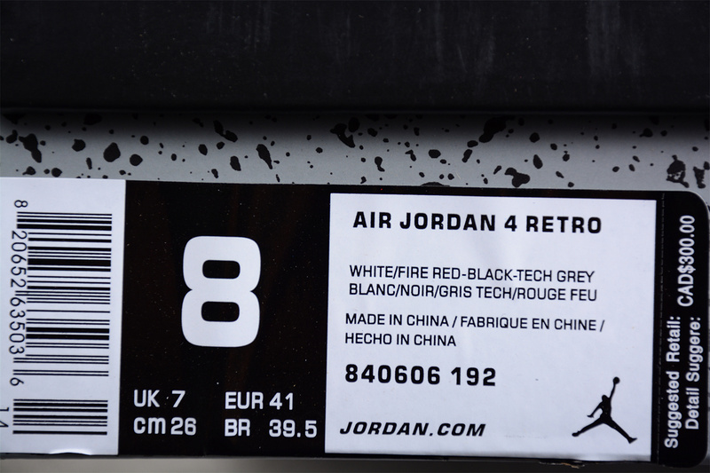 Air Jordan 4 Retro Og White Cement White/Fire Red-Tech Grey-Black 29