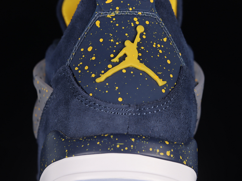 Air Jordan 4 Retro Michigan Wolverines Pe College Navy/Amarillo/White 9