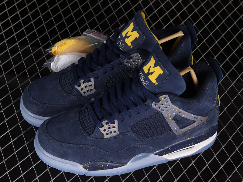 Air Jordan 4 Retro Michigan Wolverines Pe College Navy/Amarillo/White 13