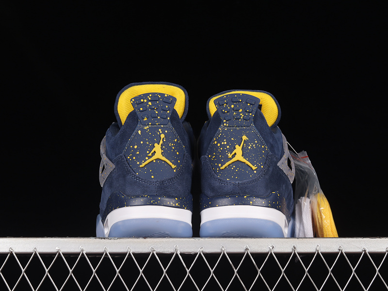 Air Jordan 4 Retro Michigan Wolverines Pe College Navy/Amarillo/White 17