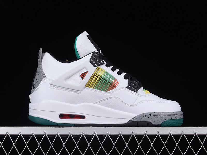 Air Jordan 4 Retro Rasta White/University Red/Lucid Green/Black 7