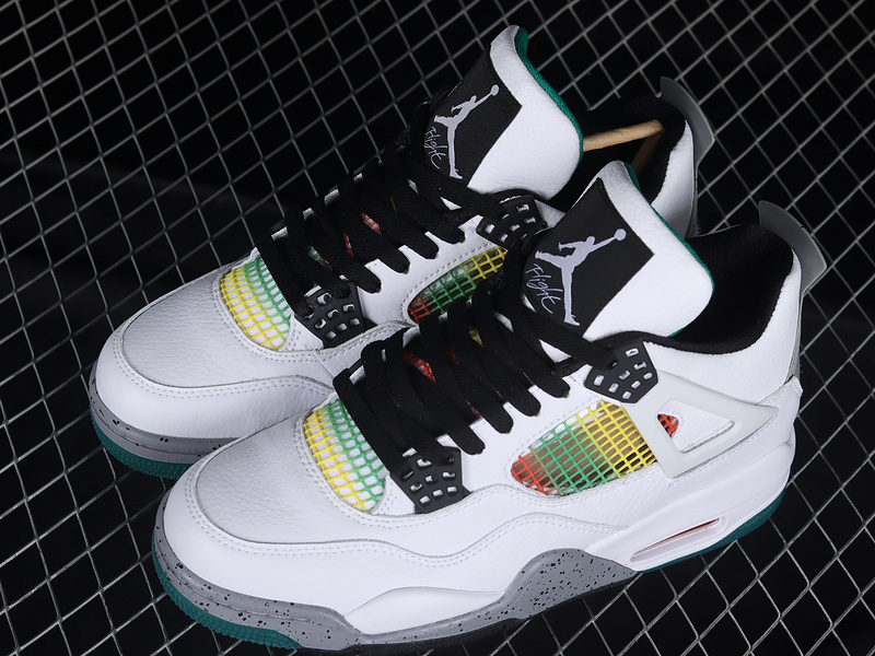 Air Jordan 4 Retro Rasta White/University Red/Lucid Green/Black 25