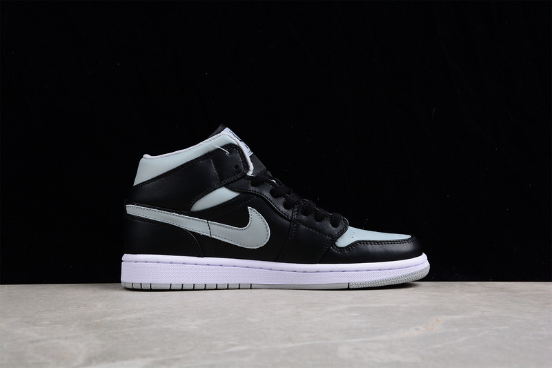 Air Jordan 1 Mid Black/Black/Grey 3