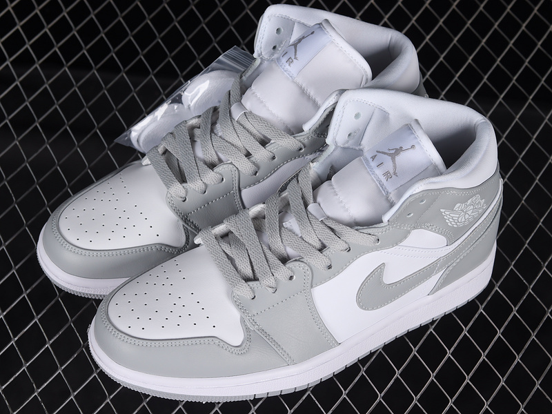 Air Jordan 1 Mid Grey/Sail/White 29