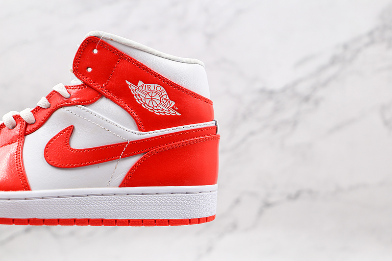 Air Jordan 1 Mid White/White/University Red 5