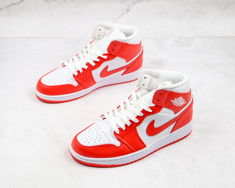 Air Jordan 1 Mid White/White/University Red 13