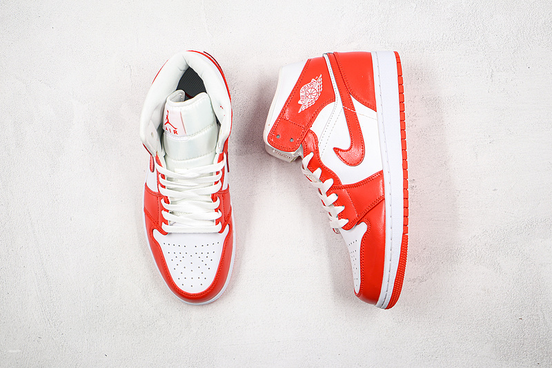 Air Jordan 1 Mid White/White/University Red 15