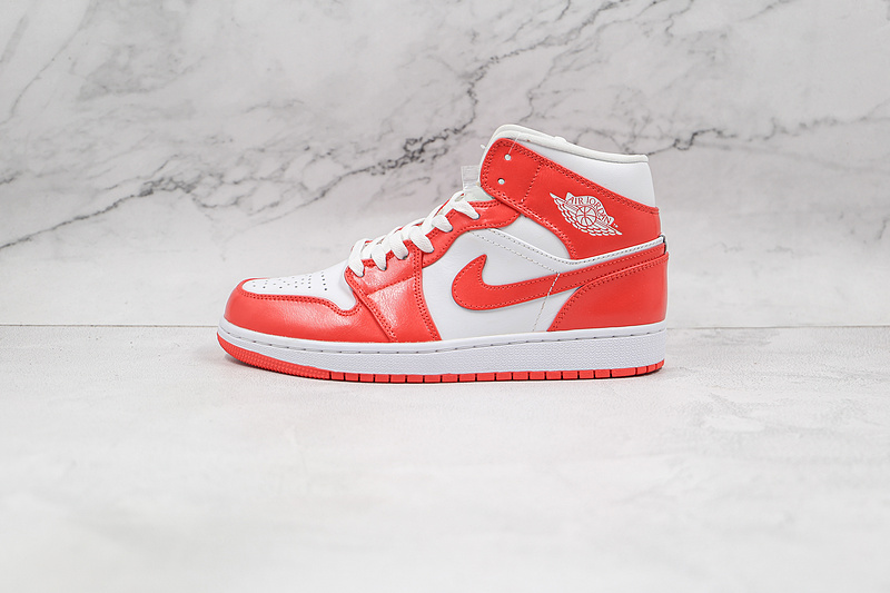 Air Jordan 1 Mid White/White/University Red 21