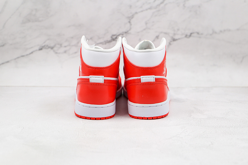 Air Jordan 1 Mid White/White/University Red 27