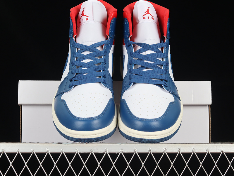 Air Jordan 1 Mid White/French Blue-Gym Red-Sail-Black 15