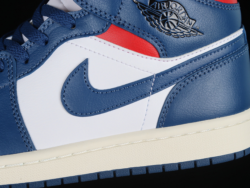 Air Jordan 1 Mid White/French Blue-Gym Red-Sail-Black 19