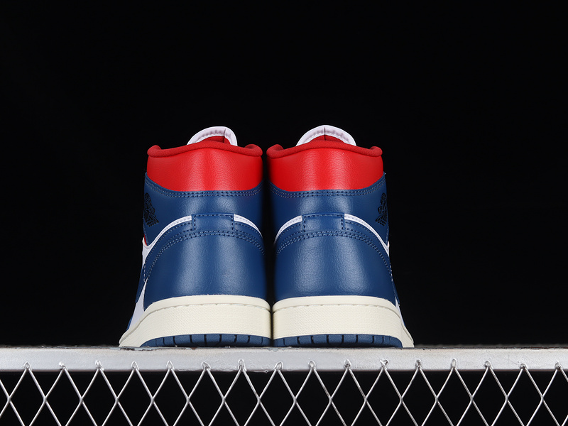 Air Jordan 1 Mid White/French Blue-Gym Red-Sail-Black 23