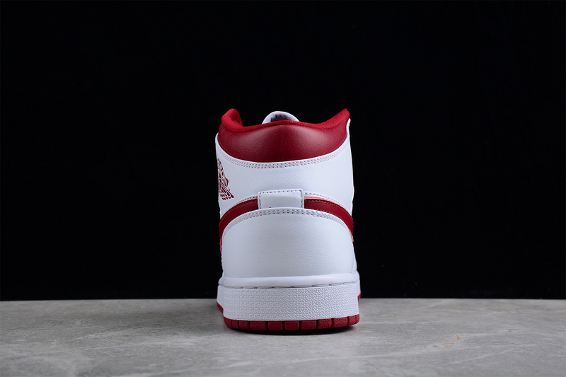 Air Jordan 1 Mid White/Pomegranate/White 5