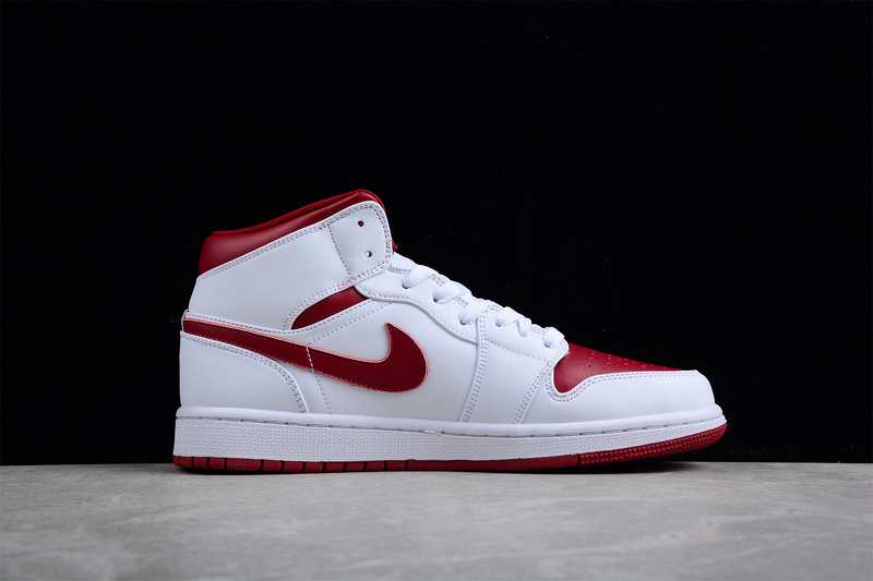 Air Jordan 1 Mid White/Pomegranate/White 19