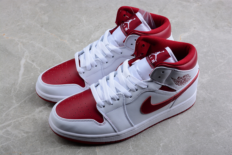 Air Jordan 1 Mid White/Pomegranate/White 21