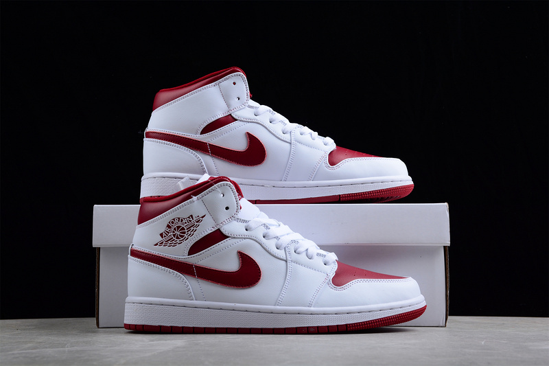 Air Jordan 1 Mid White/Pomegranate/White 23