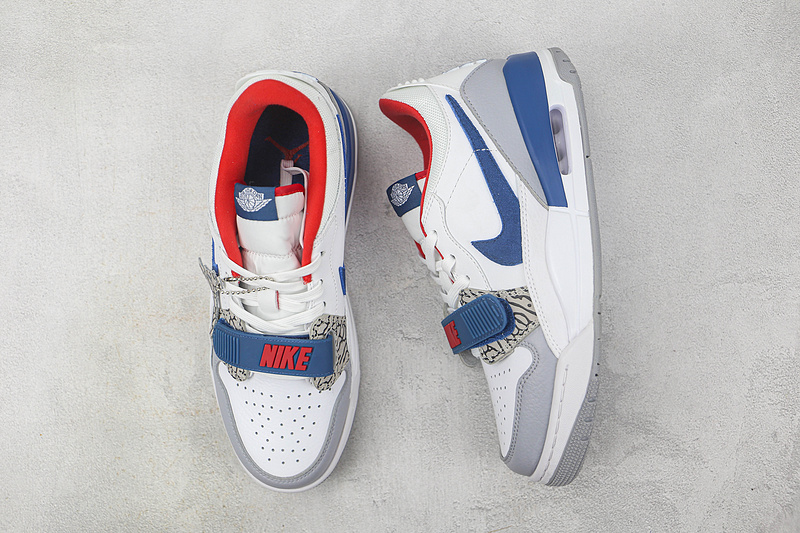 Jordan Legacy 312 Low White/French Blue/Wolf Grey/University Red 7