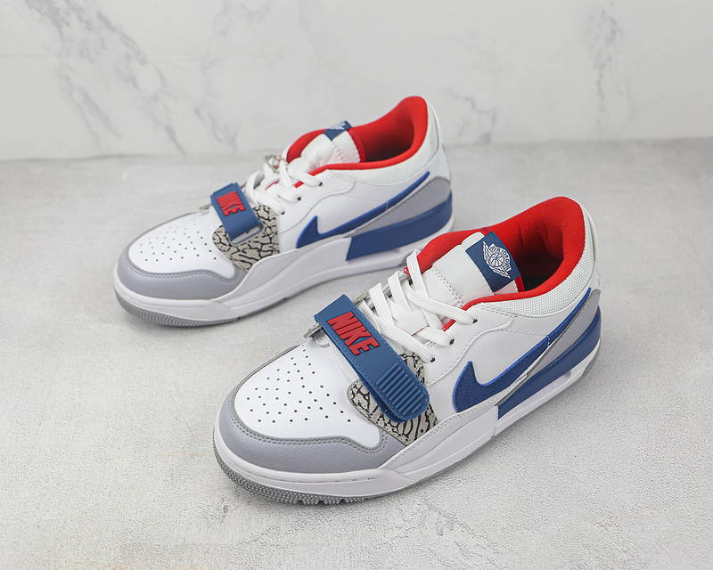 Jordan Legacy 312 Low White/French Blue/Wolf Grey/University Red 13