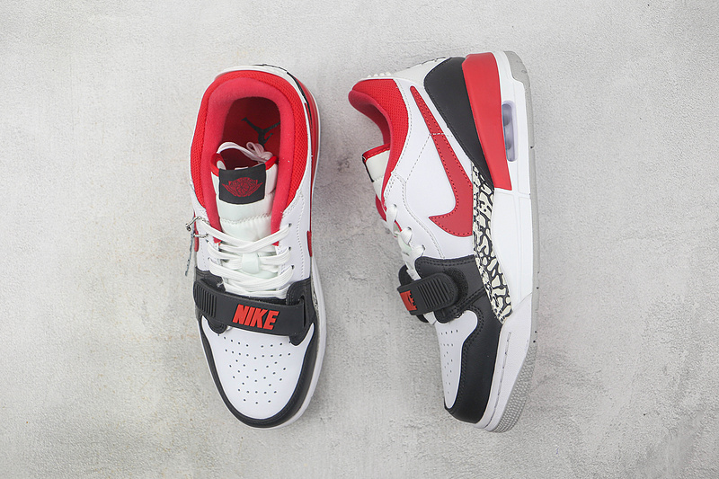 Jordan Legacy 312 Low Black Toe White/Fire Red/Black/Wolf Grey 5