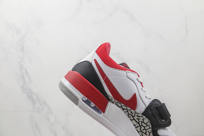 Jordan Legacy 312 Low Black Toe White/Fire Red/Black/Wolf Grey 7