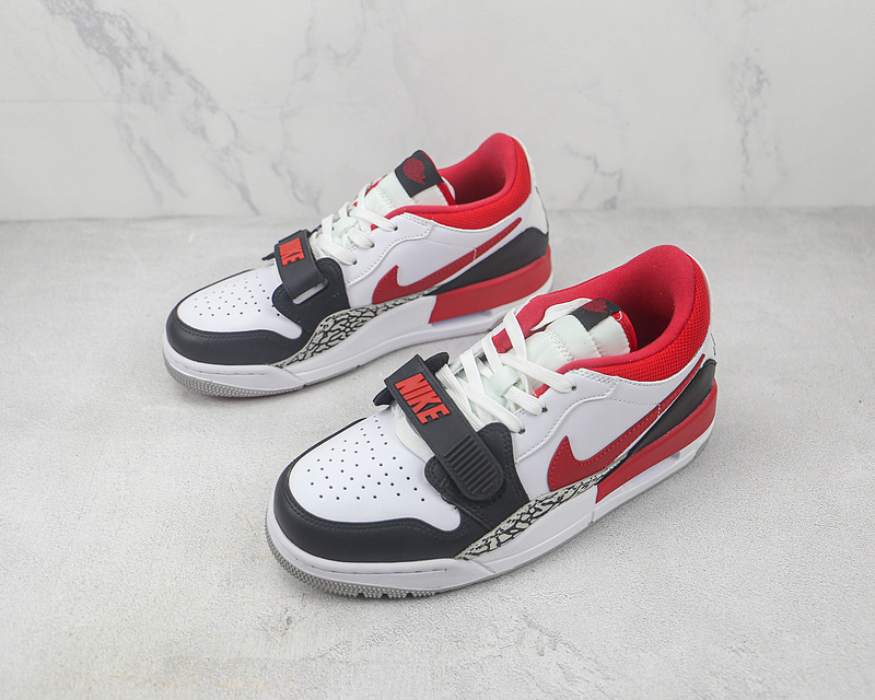 Jordan Legacy 312 Low Black Toe White/Fire Red/Black/Wolf Grey 13