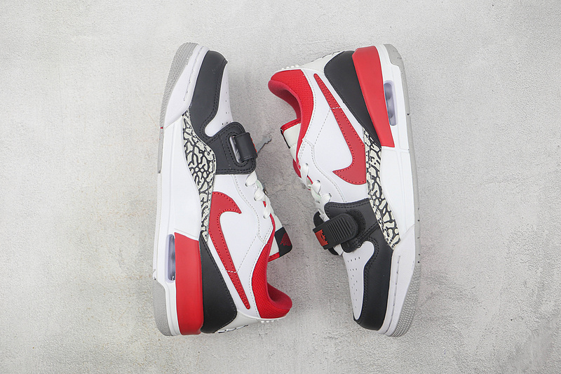 Jordan Legacy 312 Low Black Toe White/Fire Red/Black/Wolf Grey 15