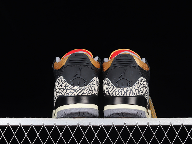 Air Jordan 3 Retro Black/Fire Red-Metallic Gold-Cement Grey 25