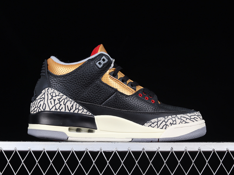 Air Jordan 3 Retro Black/Fire Red-Metallic Gold-Cement Grey 27