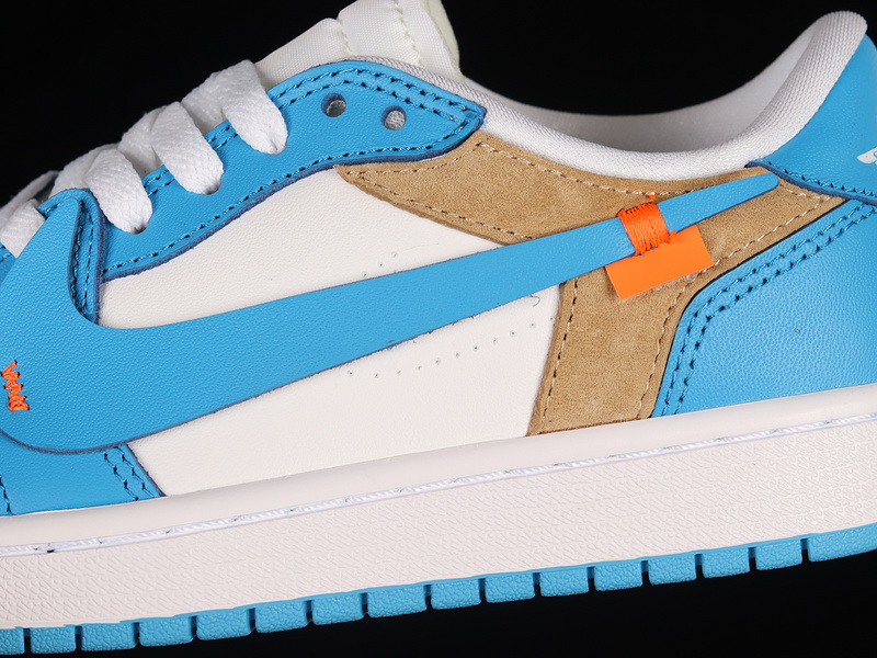 Air Jordan 1 Low Og White/Blue/Light Khaki 25