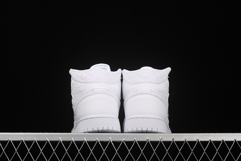 Air Jordan 1 Mid Se White Quilted White/White/Black 7