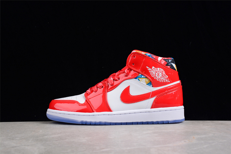 Air Jordan 1 Mid Se Barcelona Sweater Chile Red/White/Pollen 13