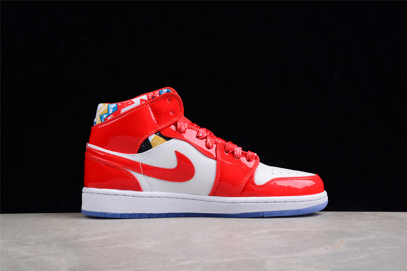 Air Jordan 1 Mid Se Barcelona Sweater Chile Red/White/Pollen 15