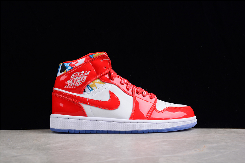 Air Jordan 1 Mid Se Barcelona Sweater Chile Red/White/Pollen 21