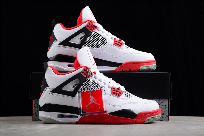 Air Jordan 4 Retro Og White/Black/Tech Grey/Fire Red 23