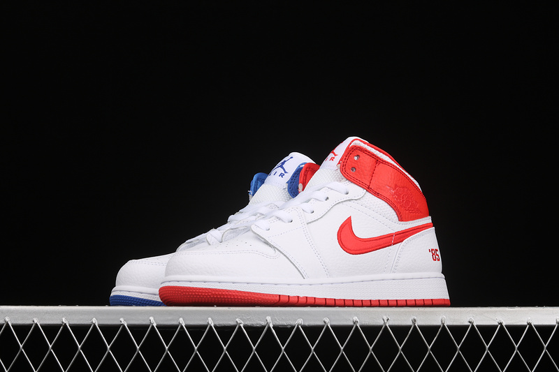 Air Jordan 1 Mid Gs 85 White/Multi-Color/Chile Red 3