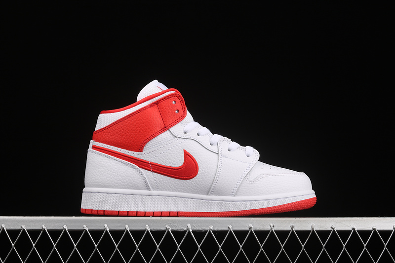 Air Jordan 1 Mid Gs 85 White/Multi-Color/Chile Red 17