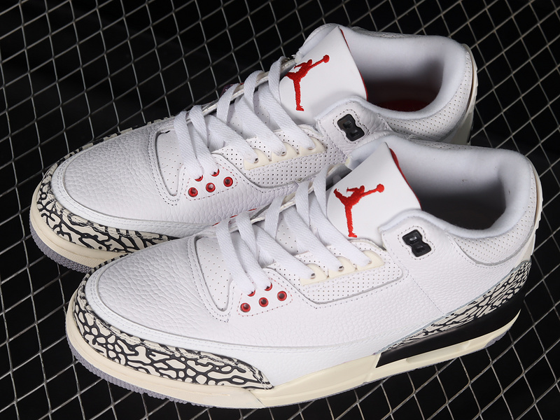 Air Jordan 3 Retro Cement Reimagined Summit White/Fire Red/Black/Cement Grey 3