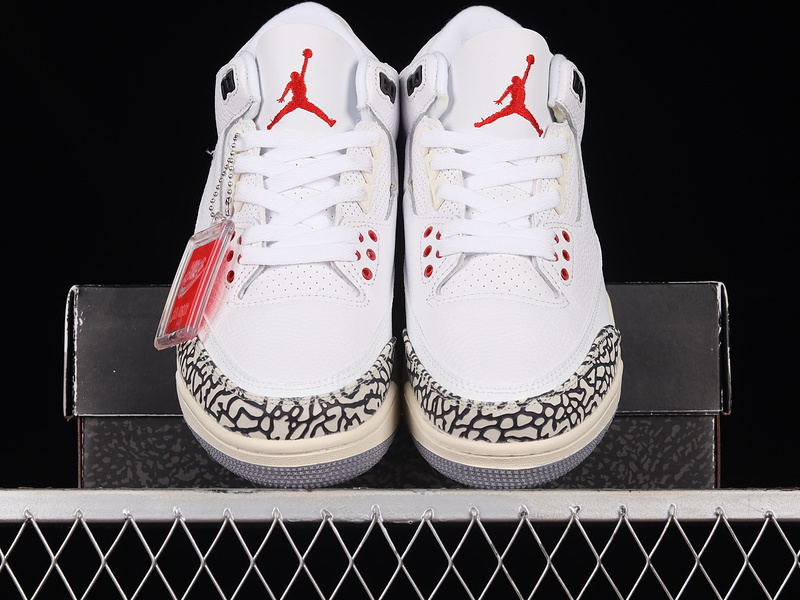 Air Jordan 3 Retro Cement Reimagined Summit White/Fire Red/Black/Cement Grey 5