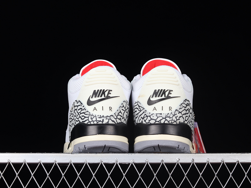 Air Jordan 3 White Cement Reimagined Summit White/Fire Red-Black-Cement Grey 5