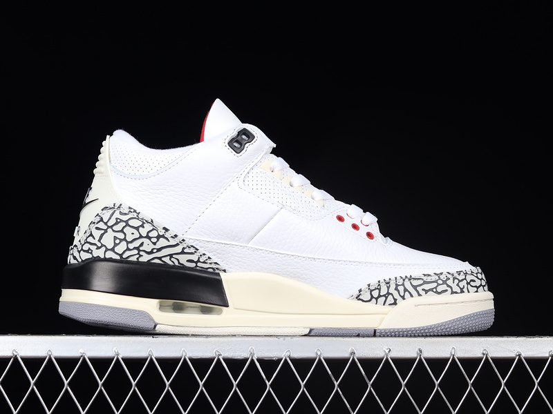 Air Jordan 3 White Cement Reimagined Summit White/Fire Red-Black-Cement Grey 9