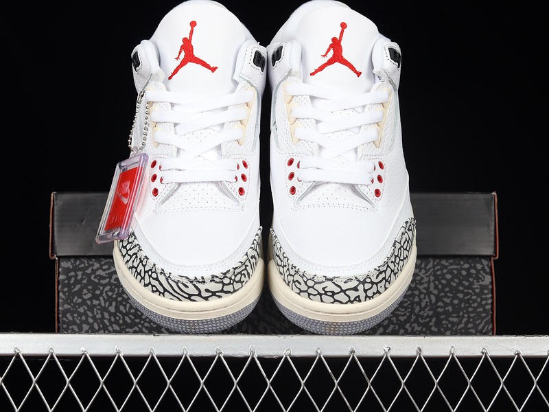 Air Jordan 3 White Cement Reimagined Summit White/Fire Red-Black-Cement Grey 23