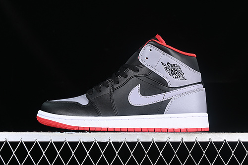 Air Jordan 1 Mid Black/Cement Grey/Fire Red/White 11