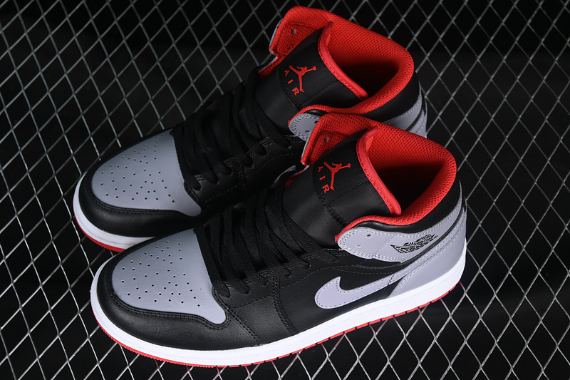 Air Jordan 1 Mid Black/Cement Grey/Fire Red/White 13