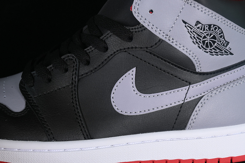 Air Jordan 1 Mid Black/Cement Grey/Fire Red/White 21