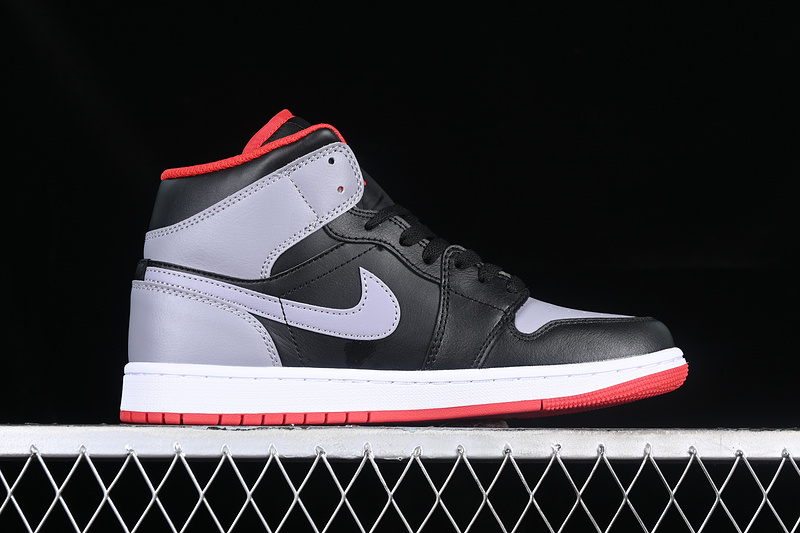 Air Jordan 1 Mid Black/Cement Grey/Fire Red/White 31