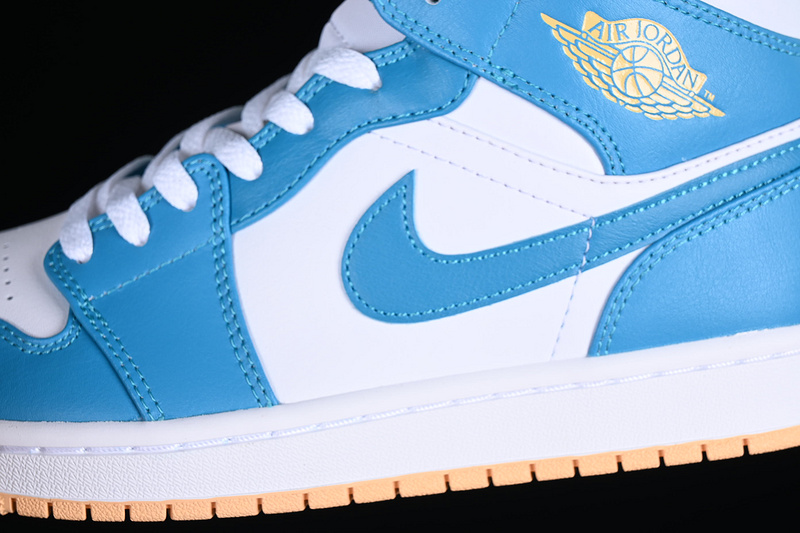 Air Jordan 1 Mid Aquatone/Celestial Gold/White 3