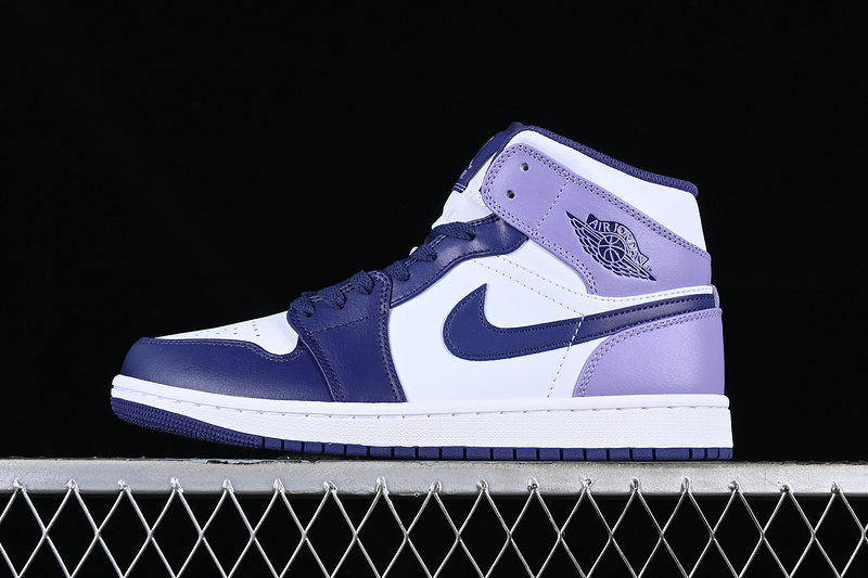 Air Jordan 1 Mid White/Purple 25