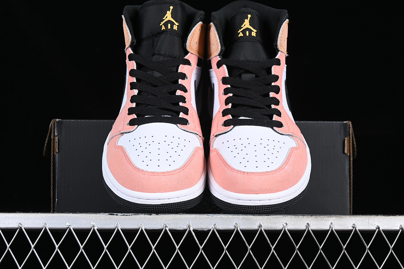 Air Jordan 1 Mid White/Pink/Black 9