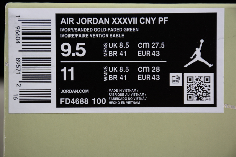 Air Jordan 37 Cny White/Grey/Green 19