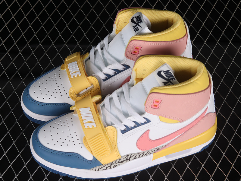 Air Jordan Legacy 312 Gs White/Coral Pink/White/French Blue/Brilliant Topaz 25